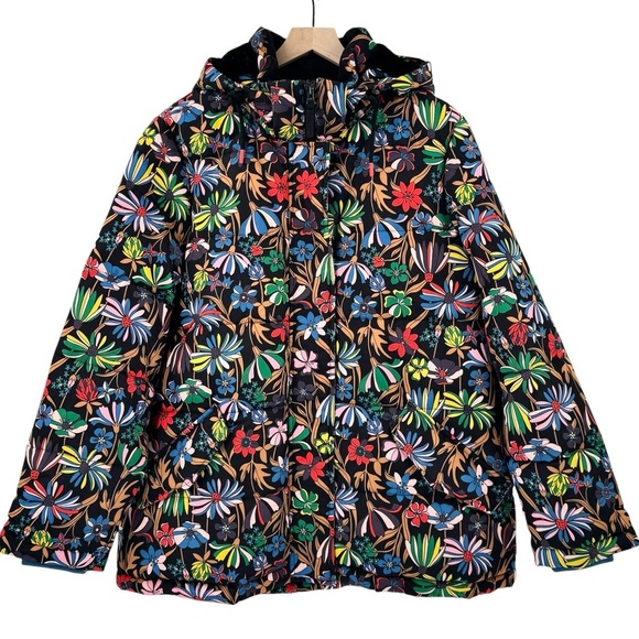 NEW! Boden Brecon Puffer Coat Black Wild Dandelion Detachable Hood WARM | Sz 12 - Picture 1 of 16